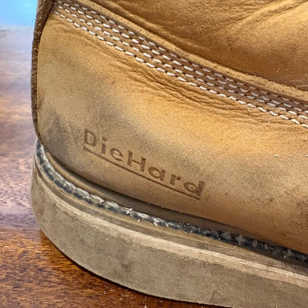 DieHard Work Boots Tan Leather Lace Up‎ Lace Up Cap Toe Mens Workwear Size 7.5 D
